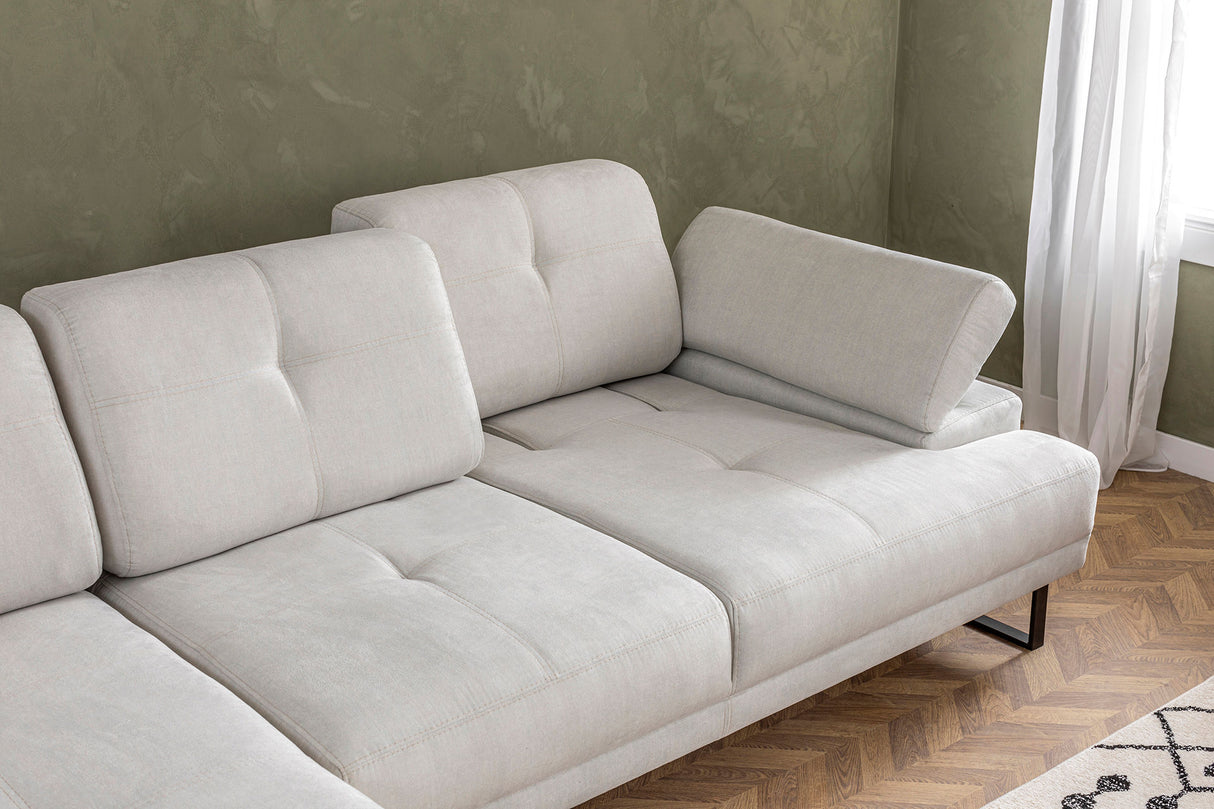 Corner sofa on the left mustang beige