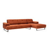 Corner sofa on the right Mustang Orange