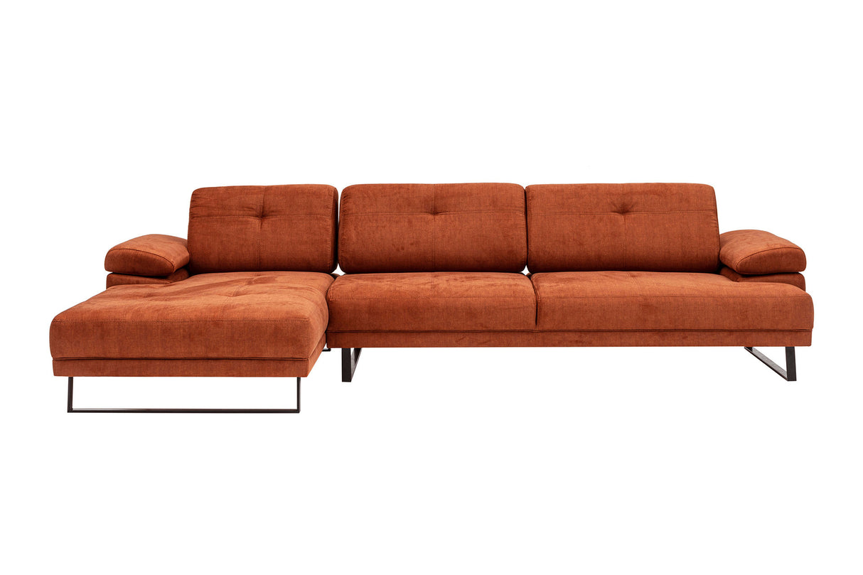 Corner sofa on the left Mustang Orange