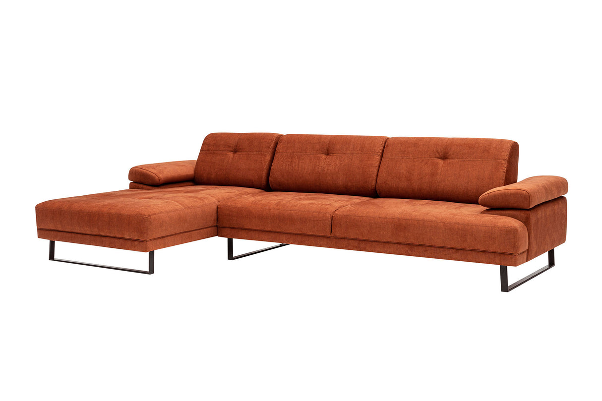 Corner sofa on the left Mustang Orange