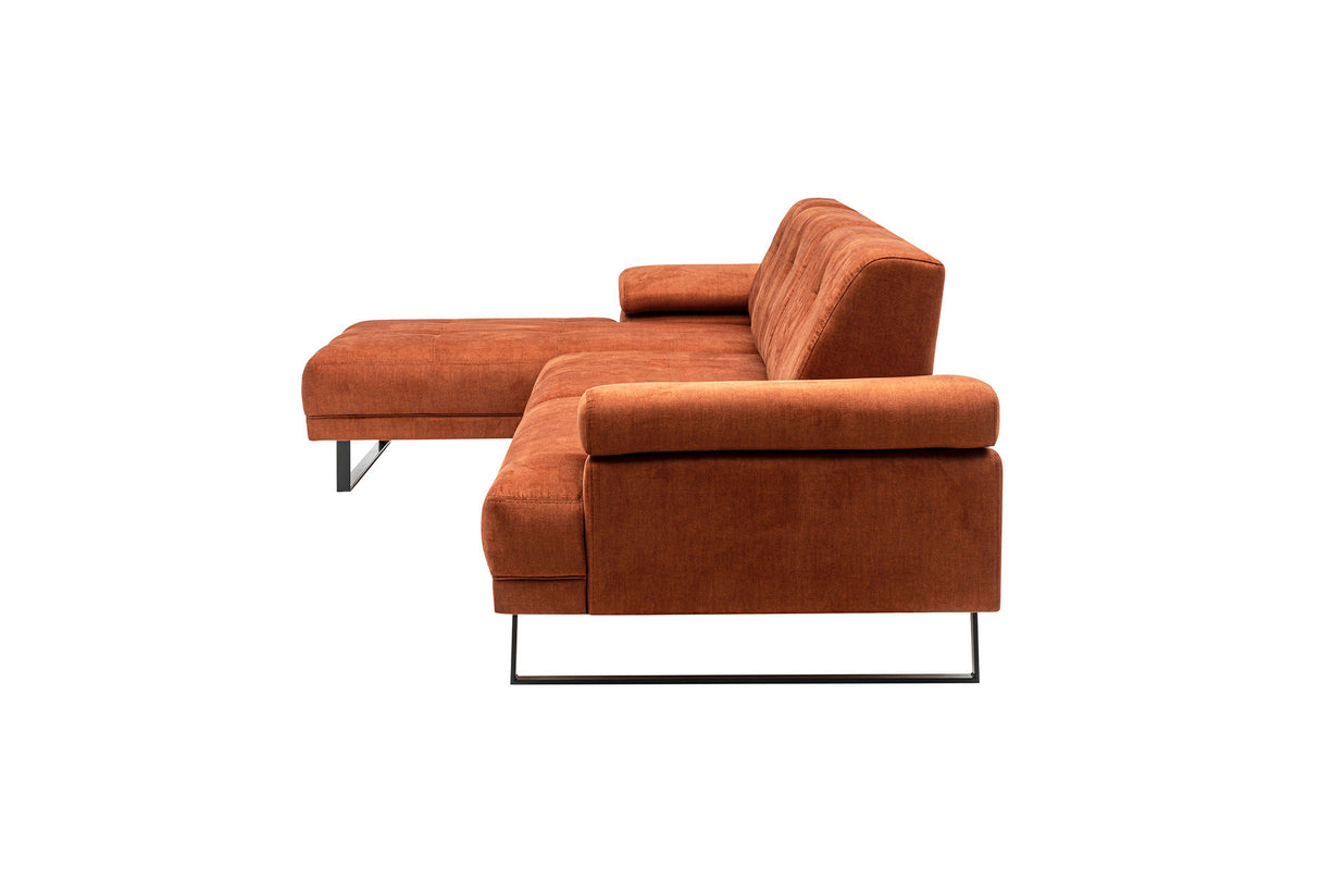 Corner sofa on the left Mustang Orange