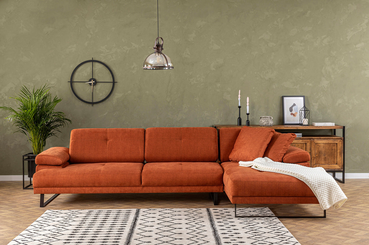 Corner sofa on the right Mustang Orange