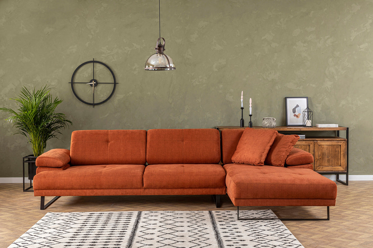 Corner sofa on the right Mustang Orange