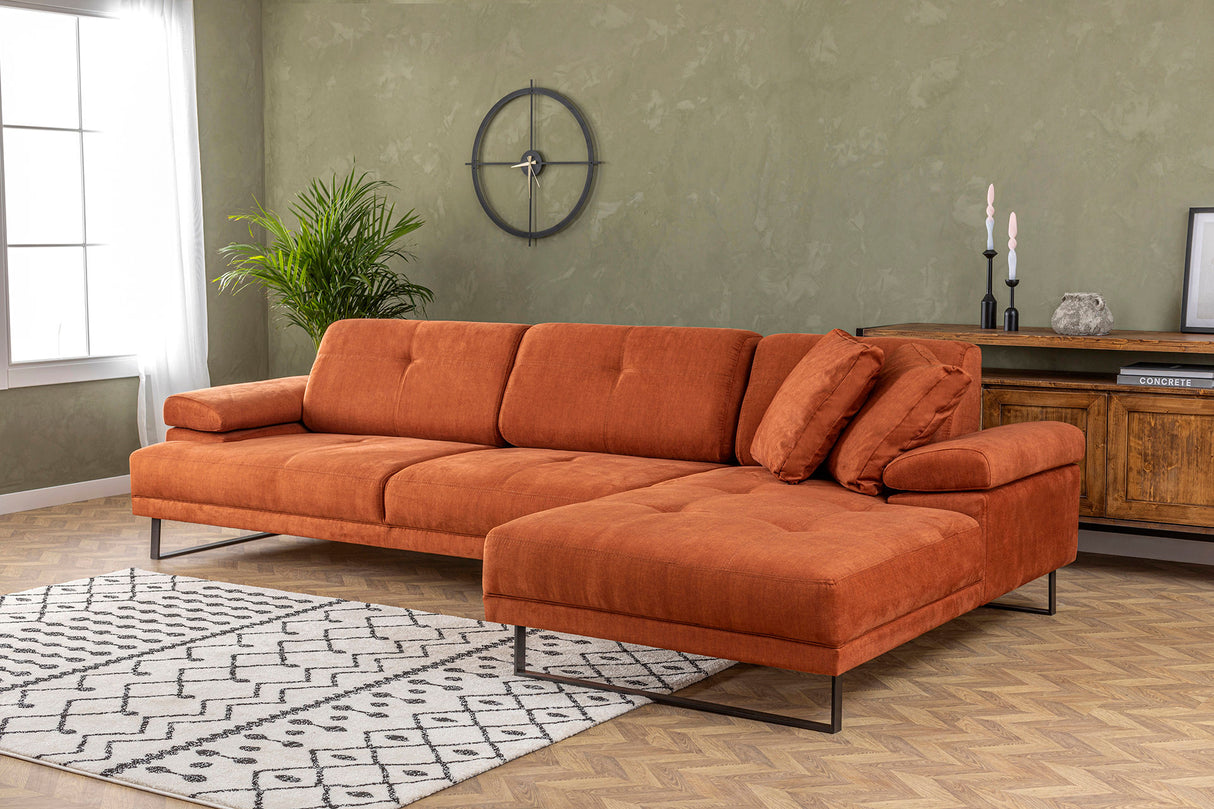 Corner sofa on the right Mustang Orange