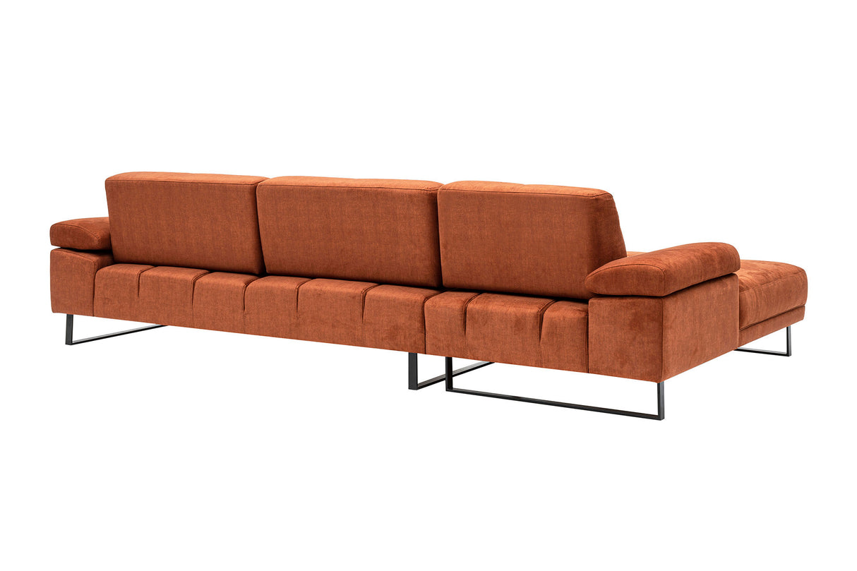 Corner sofa on the left Mustang Orange