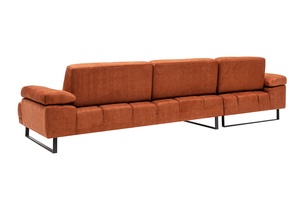 Corner sofa on the left Mustang Orange