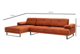 Corner sofa on the left Mustang Orange