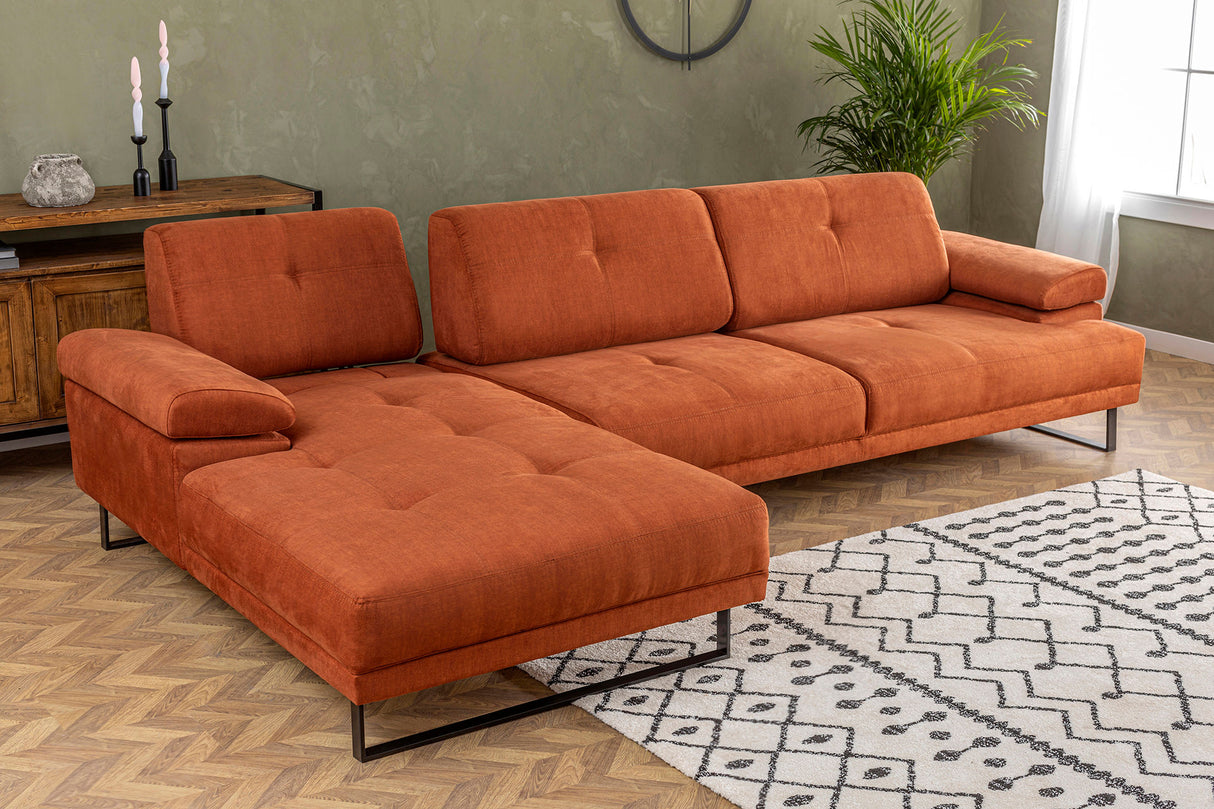 Corner sofa on the left Mustang Orange