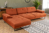 Corner sofa on the left Mustang Orange