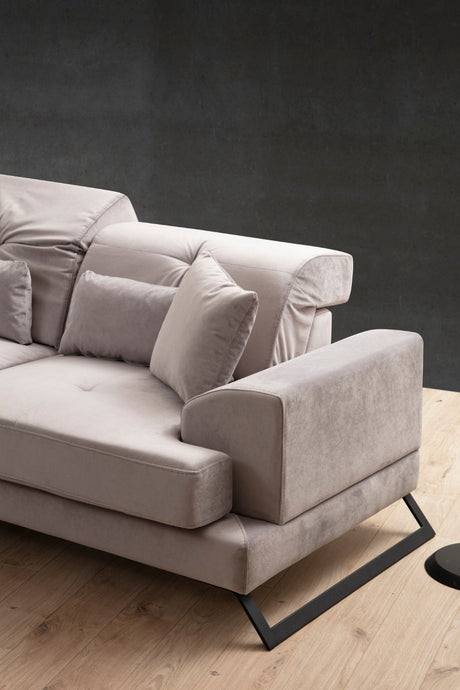 Corner sofa on the left frido light gray