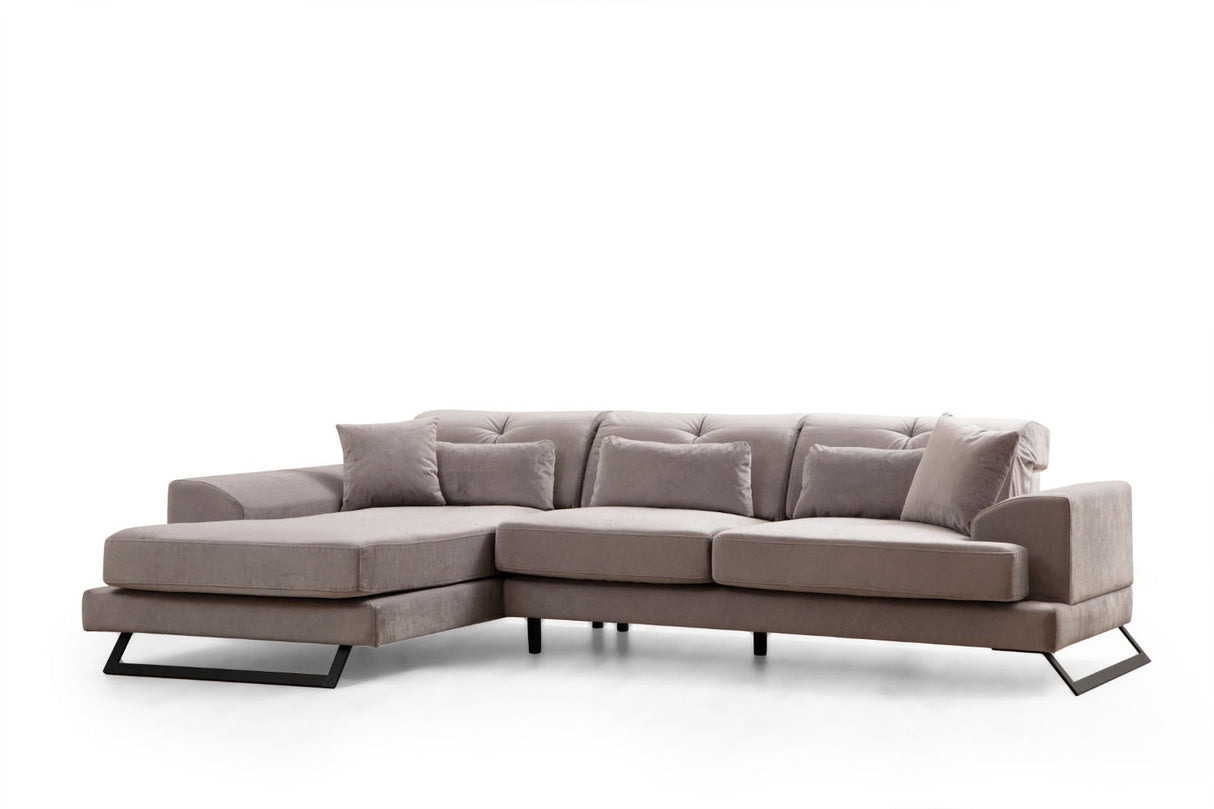 Corner sofa on the left frido light gray