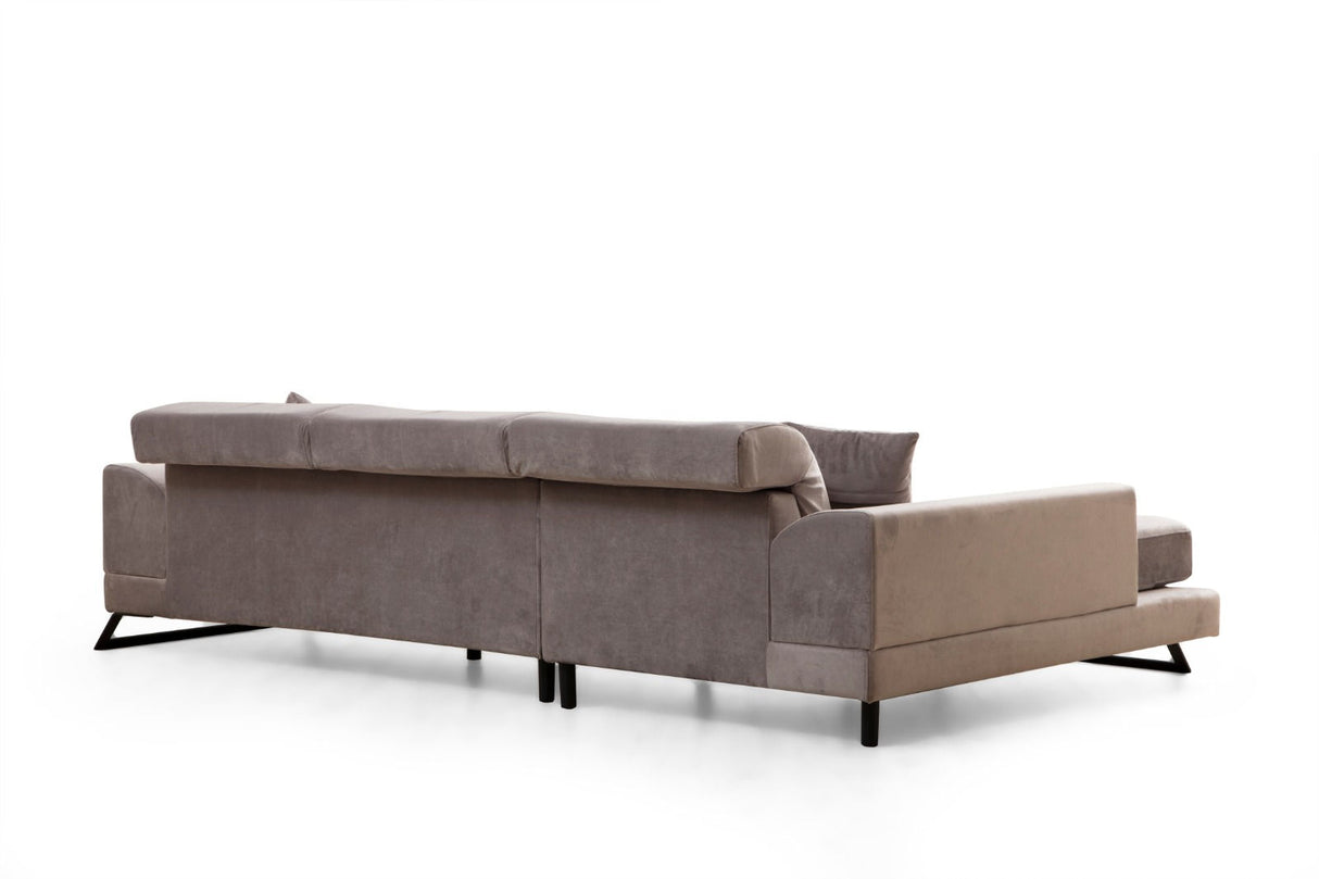 Corner sofa on the left frido light gray