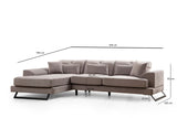 Corner sofa on the left frido light gray