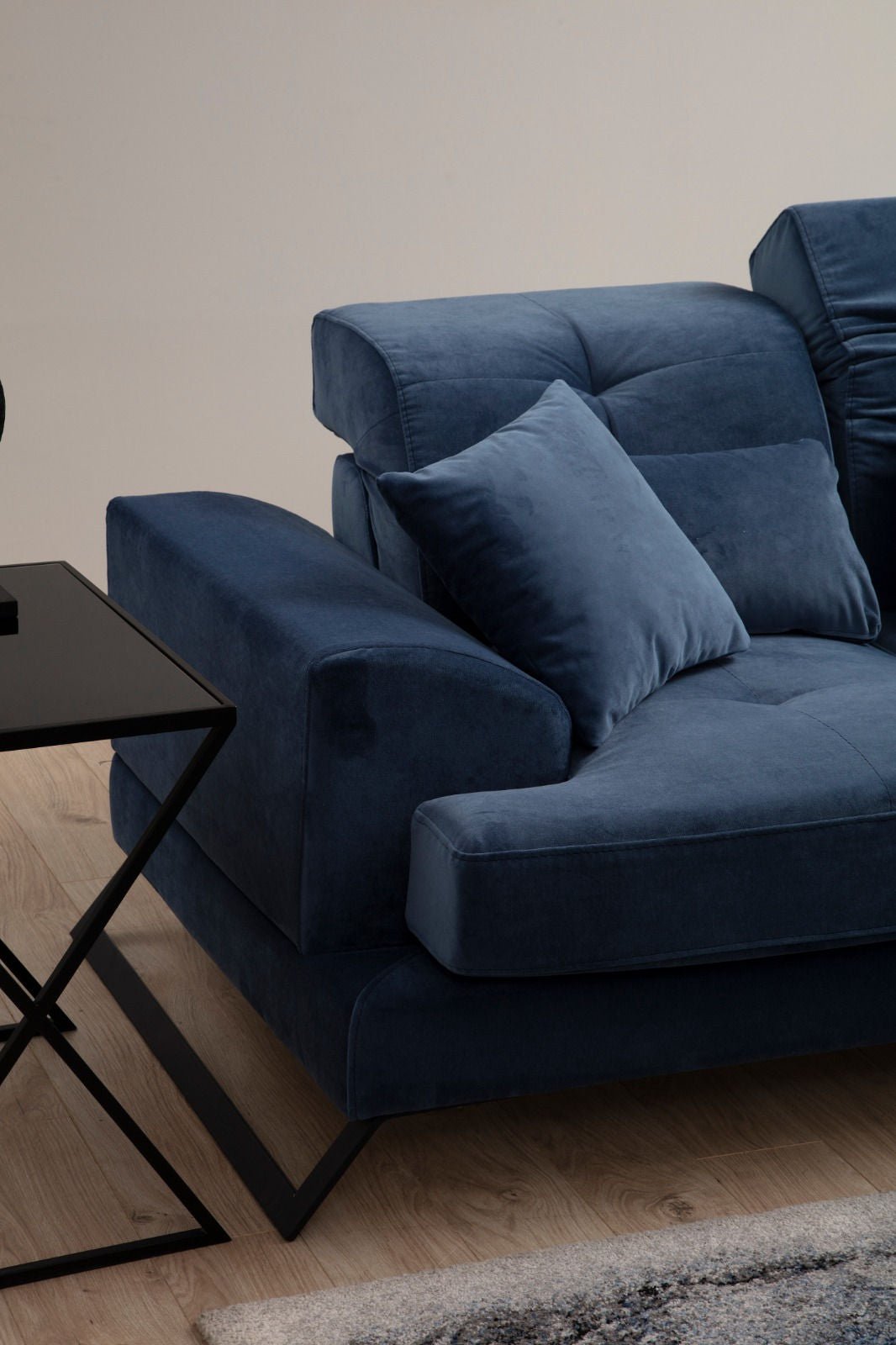 Corner sofa left Frido Navy Blue