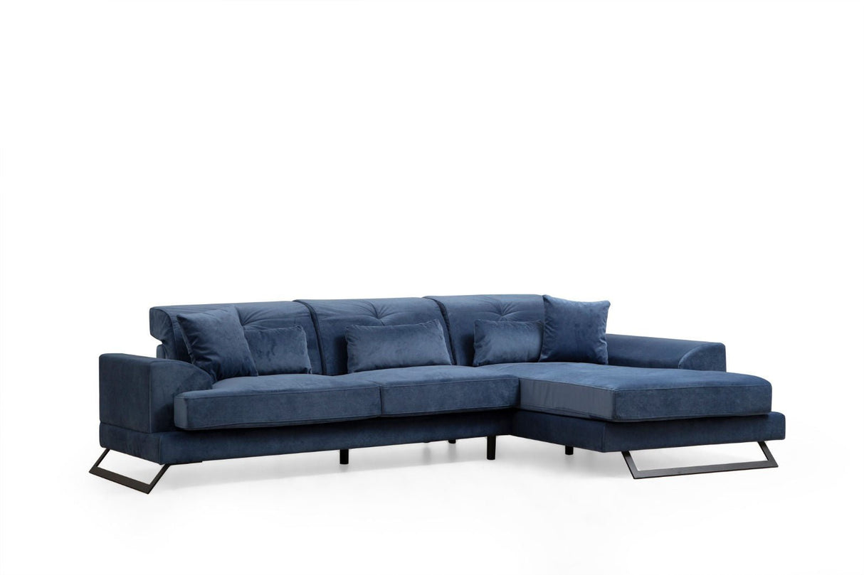 Corner sofa on the right Frido Navy Blue