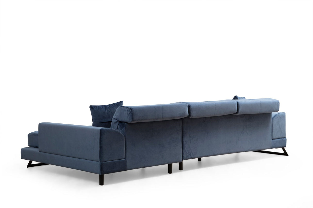 Corner sofa on the right Frido Navy Blue