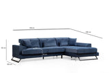 Corner sofa on the right Frido Navy Blue