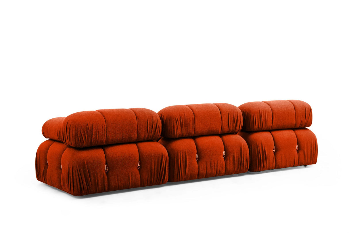 Modular Bank 3-seater with Hocker Bubble Oranje Red