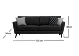 3-seater sofa mayorka dark gray