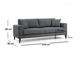 3-seater sofa bed nordic dark gray