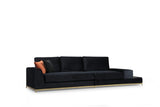 4-seater Bank Line Black Gold