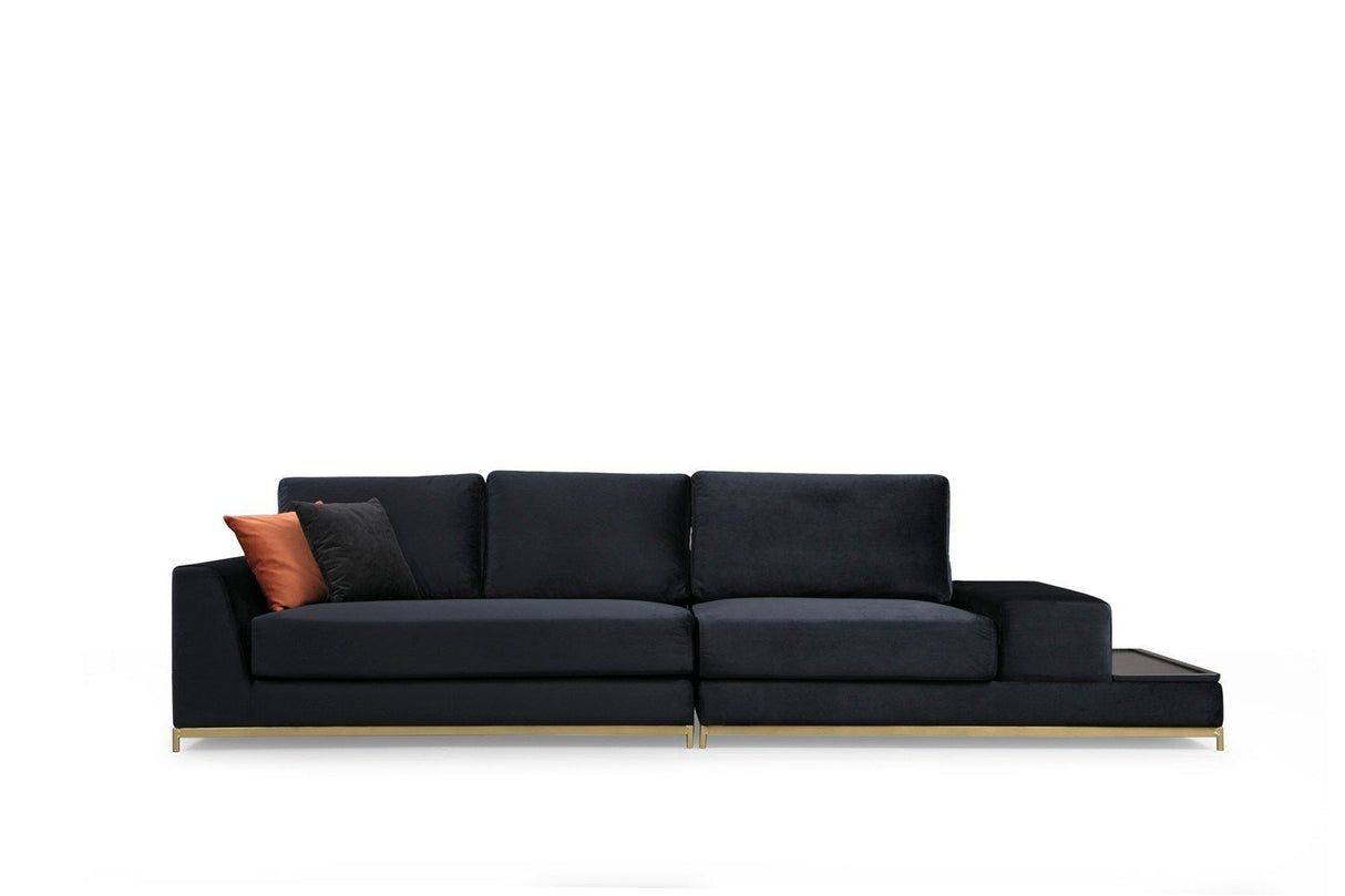 4-seater Bank Line Black Gold