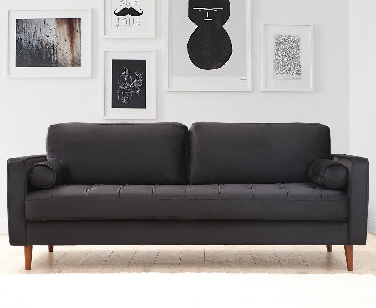 3-seater sofa rome black oak