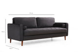 3-seater sofa rome black oak