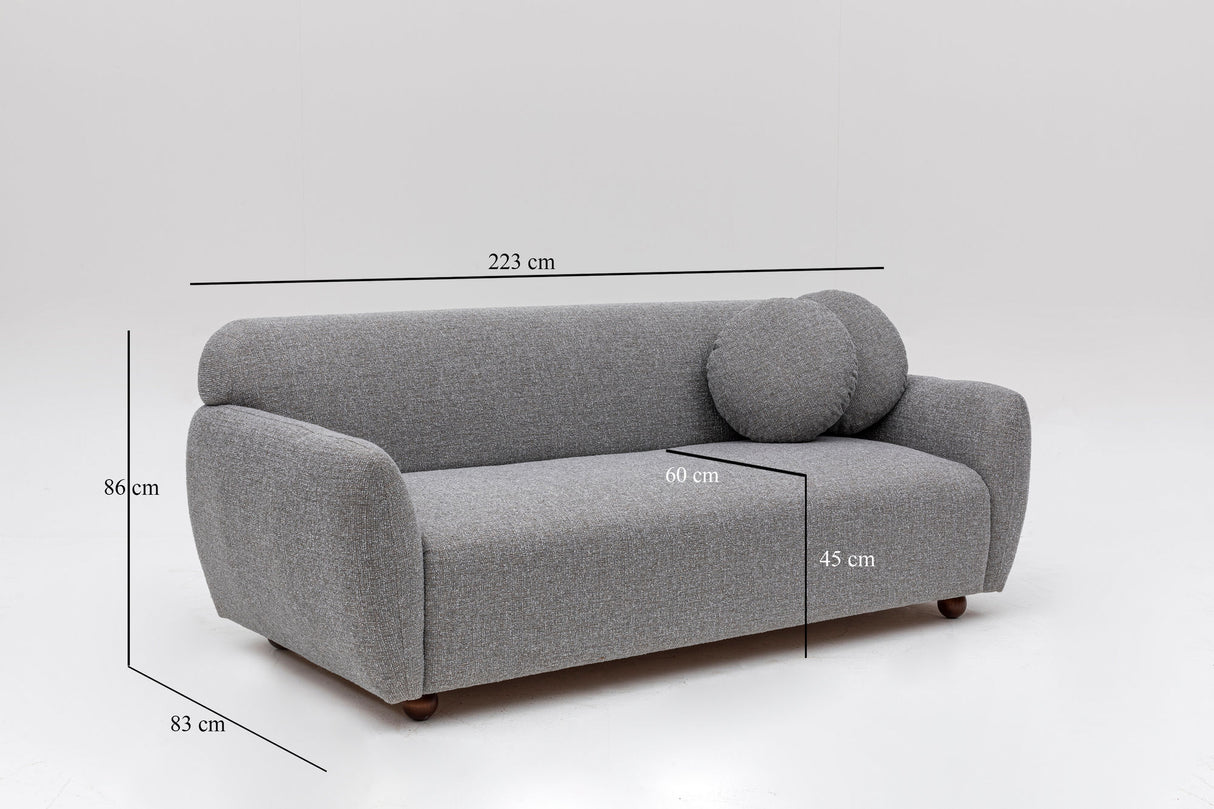 3-seater sofa eddy light gray