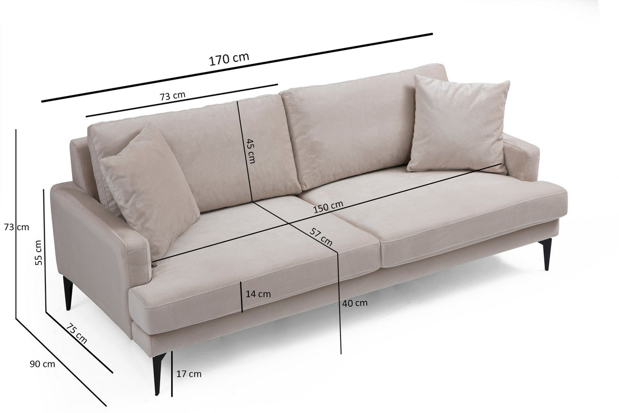 2-seater sofa papira beige