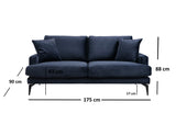 2-seater couch papira navy blue