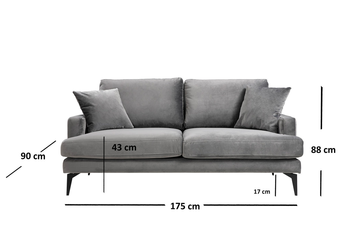 2-seater sofa papira gray