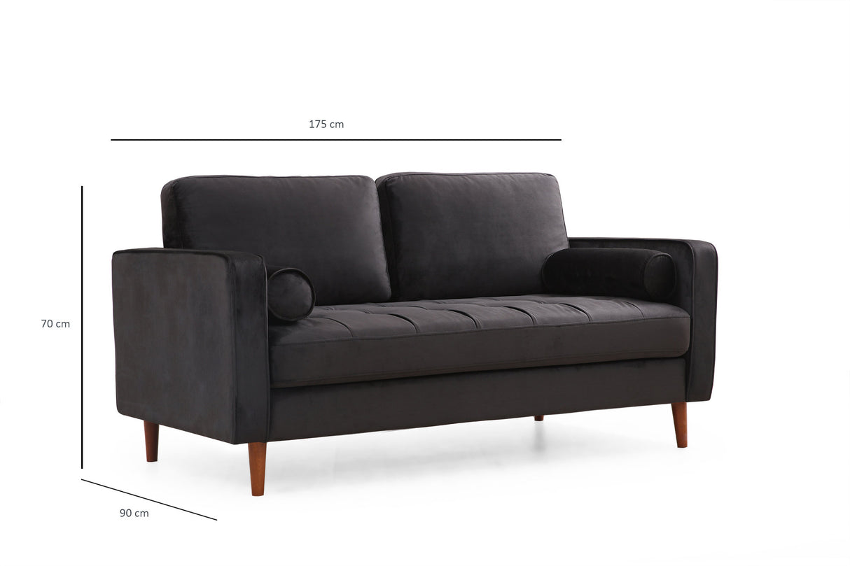 2-seater sofa rome black oak