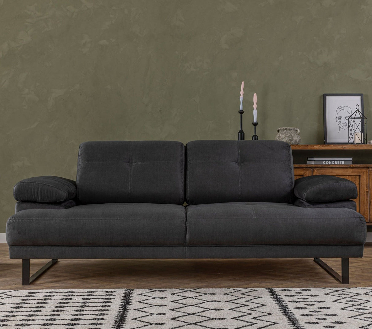 2-seater sofa bed Mustang Anthracite