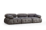 Modular sofa 3-seater Bubble Velvet Gray