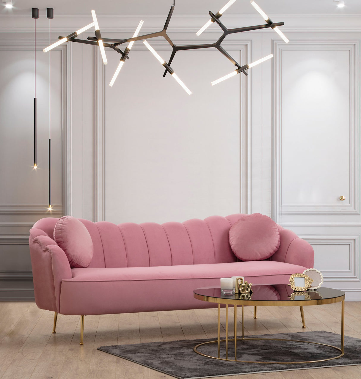 3-seater Bank Istiridye Dusty Rose