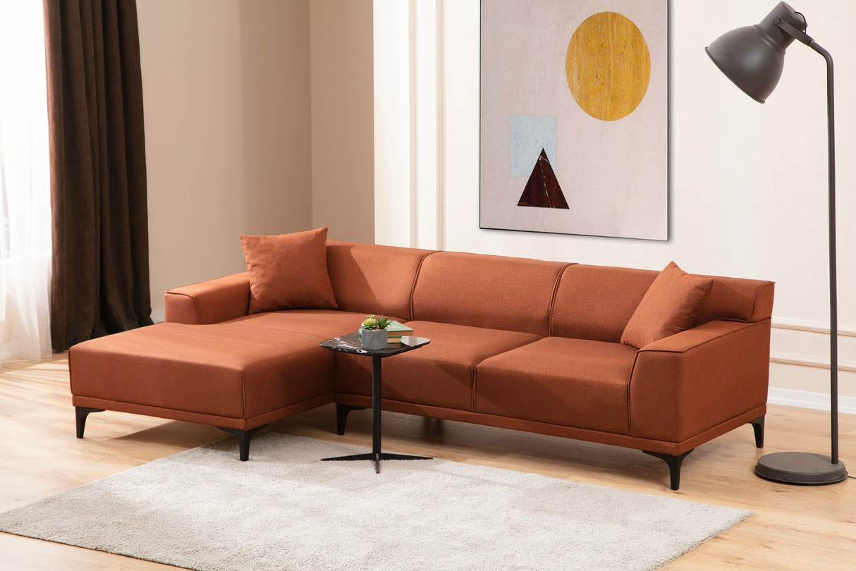 Corner sofa on the left Petra Orange