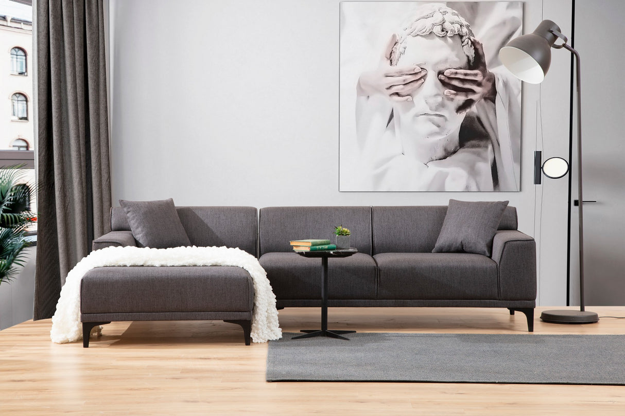 Corner sofa on the left Petra Anthracite