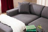 Corner sofa on the left Petra Anthracite