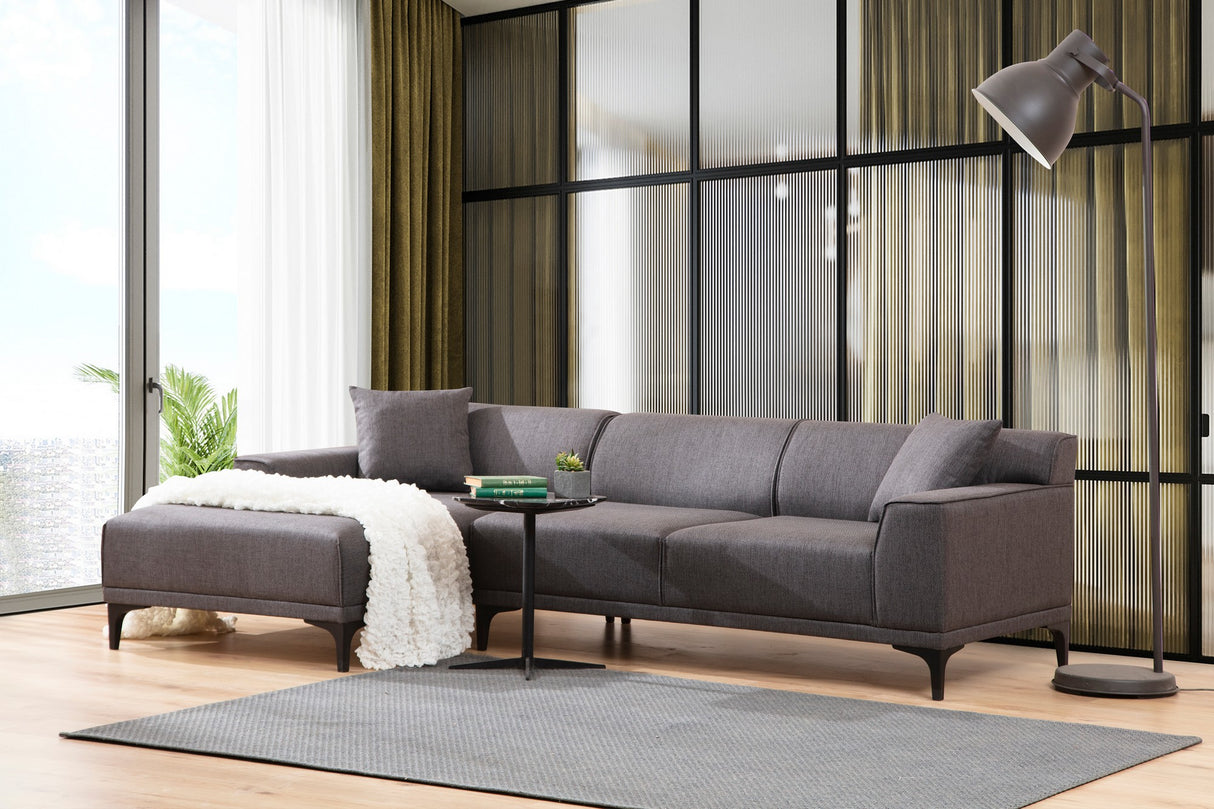 Corner sofa on the left Petra Anthracite