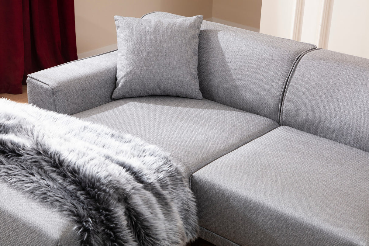 Corner sofa on the left Petra light gray