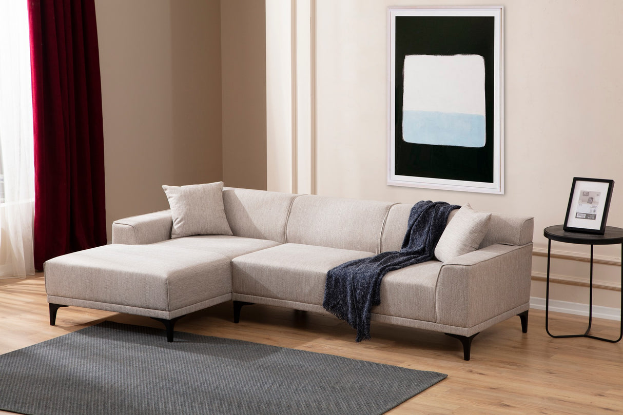 Corner sofa on the left Petra White