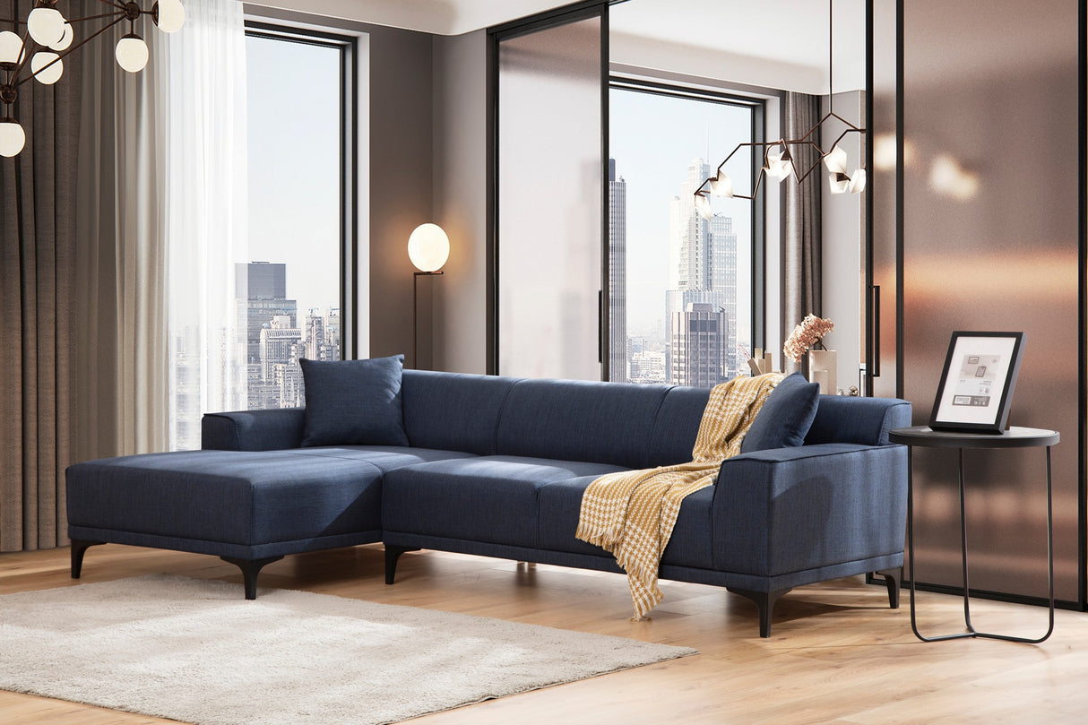 Corner sofa on the left Petra Blue