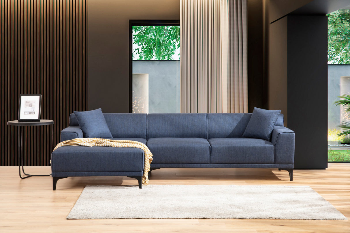 Corner sofa on the left Petra Blue