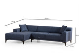 Corner sofa on the left Petra Blue