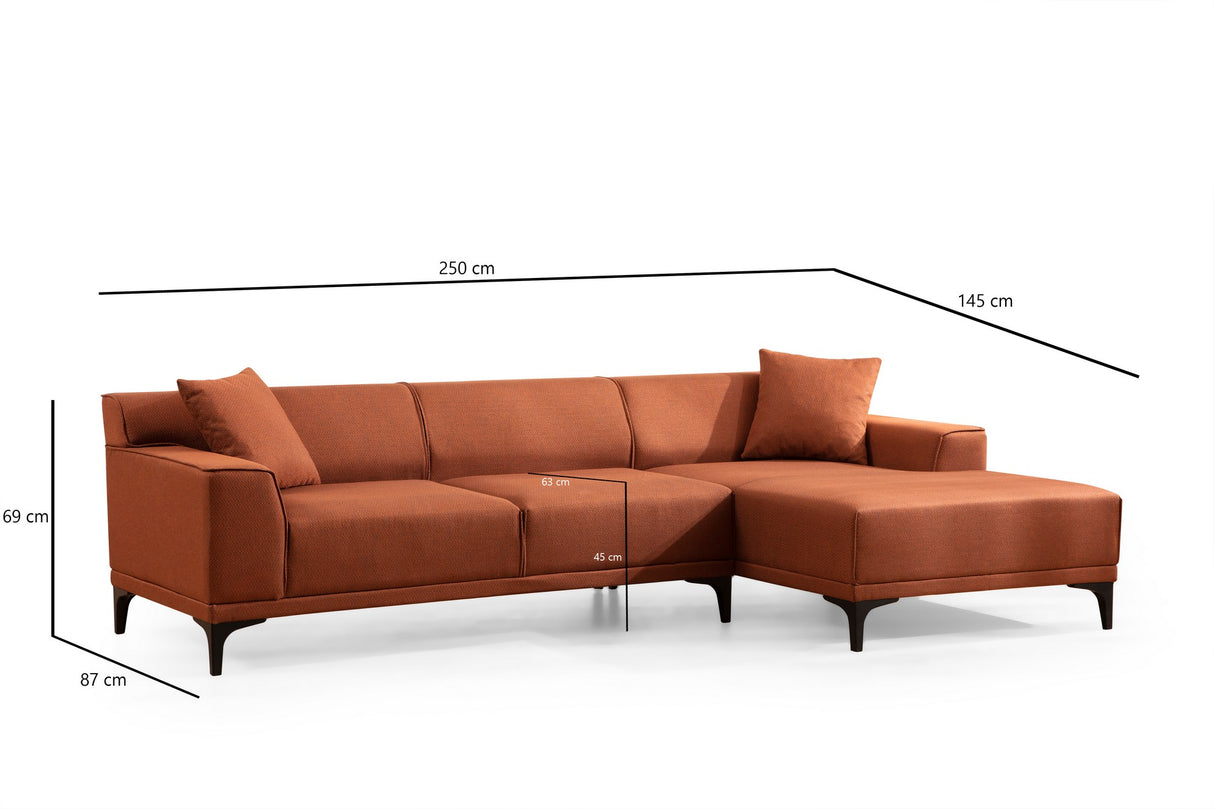 Corner sofa on the right Petra Orange