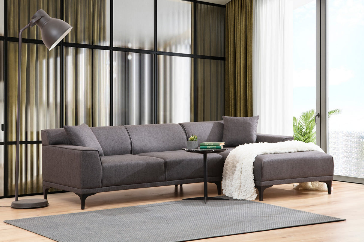 Corner sofa on the right Petra Anthracite