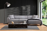 Corner sofa on the right Petra light gray