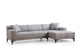 Corner sofa on the right Petra light gray