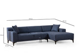 Corner sofa on the right Petra Blue